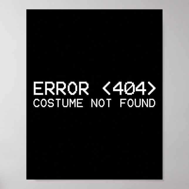 Póster Error 404 disfraz no encontrado Fun Halloween 2019 (Frente)