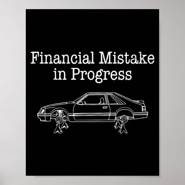Póster Error Financiero en Progreso Mecanico de Coche Div (Frente)