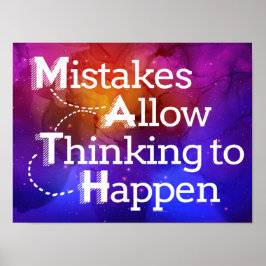 Póster Errores de acrónimo matemático permiten pensar en 