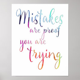 Póster Errores de acuarela citan sala de naves de aula