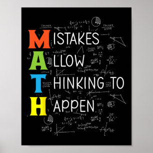 Póster Errores de matemáticas permiten que ocurra el pens