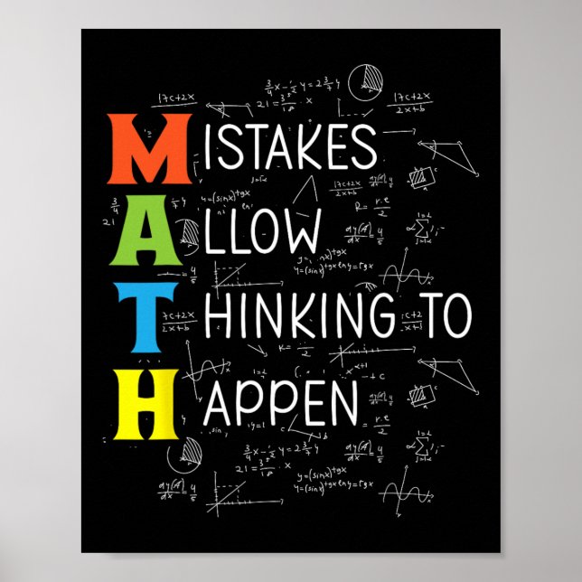 Póster Errores de matemáticas permiten que ocurra el pens (Frente)