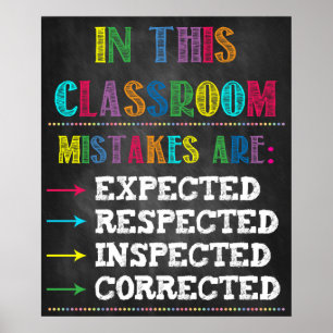 Póster Errores en la sala de clases imprimibles