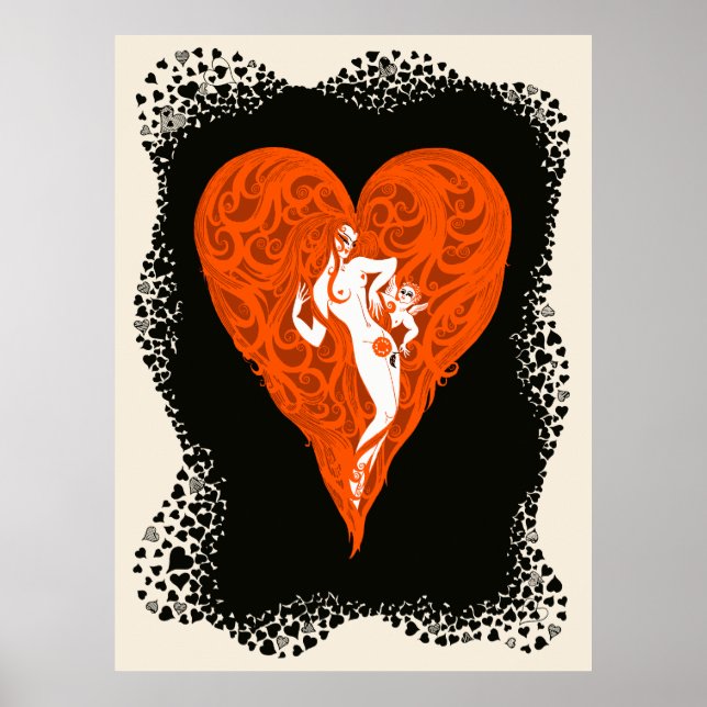 Póster Erté - Aces Suite, Heart (Frente)