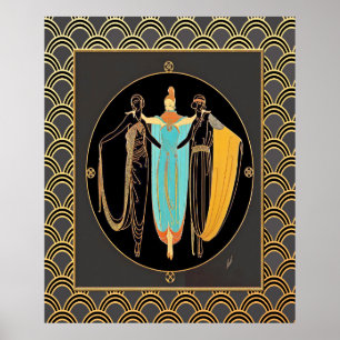 Póster ERTE Art Deco Tres Damas