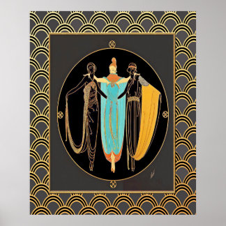 Póster ERTE Art Deco Tres Damas