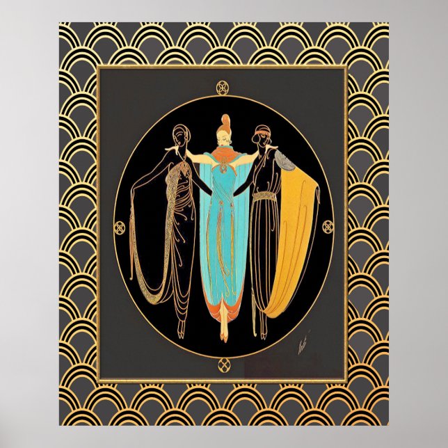 Póster ERTE Art Deco Tres Damas (Frente)
