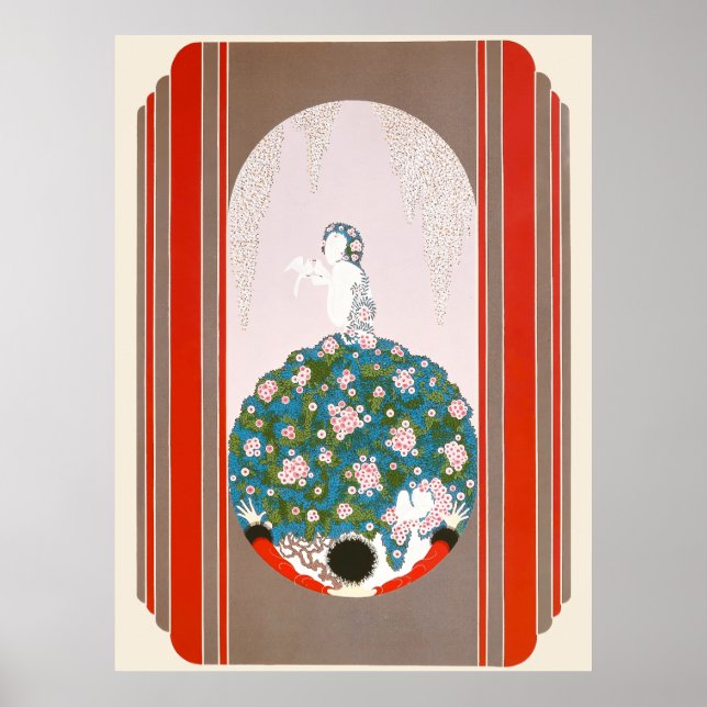 Póster Erté - El vestido de primavera de Venus (Frente)