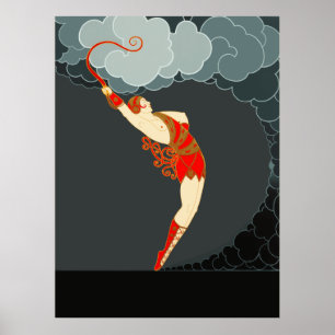 Póster Erté - En la suite teatral, la bailarina