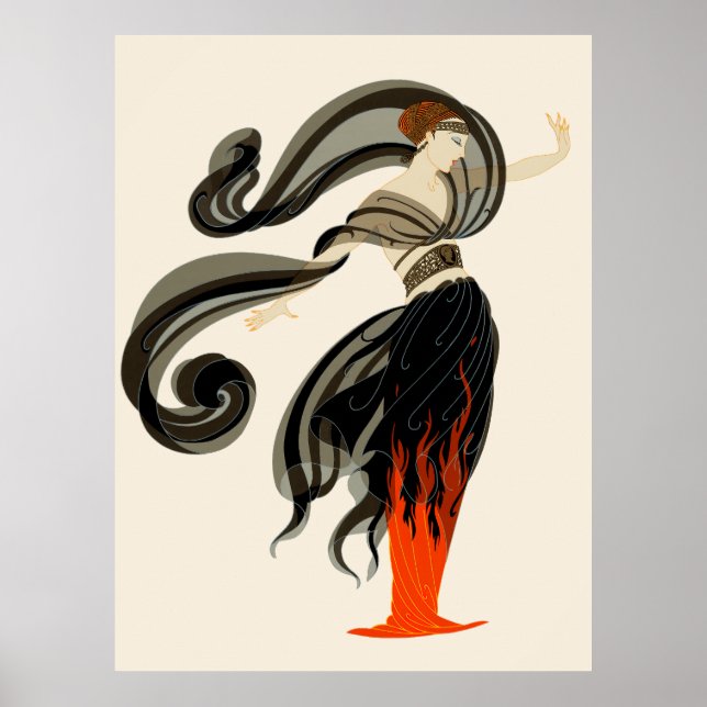 Póster Erté - Flames de amor (Frente)