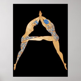 Póster Erté - La carta A de la suite alfabética, 1976