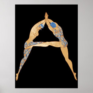 Póster Erté - La carta A de la suite alfabética, 1976