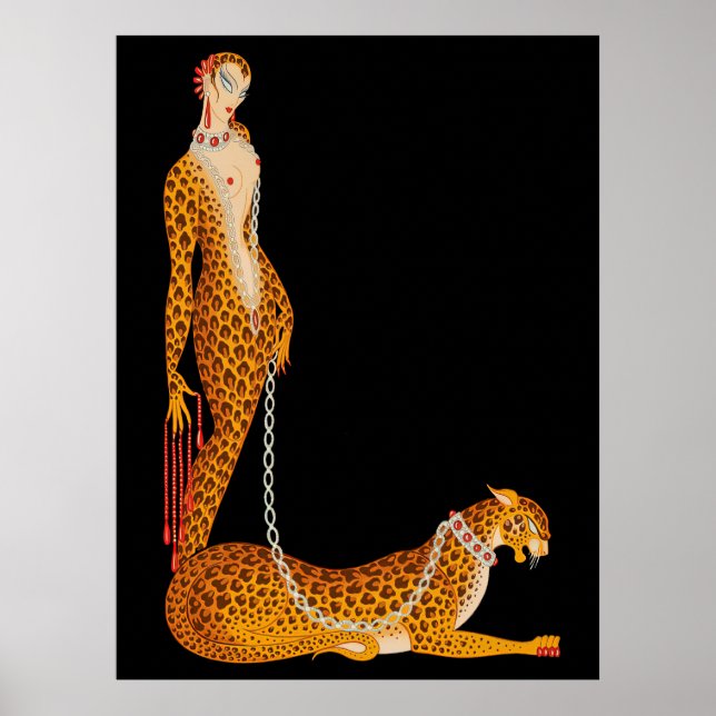 Póster Erté - La carta L de la suite alfabética, 1976 (Frente)