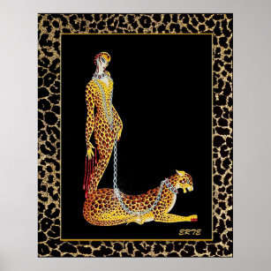 Póster Erte - La Dama del Leopardo