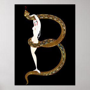 Póster Erté - La letra B de la suite alfabética, 1976