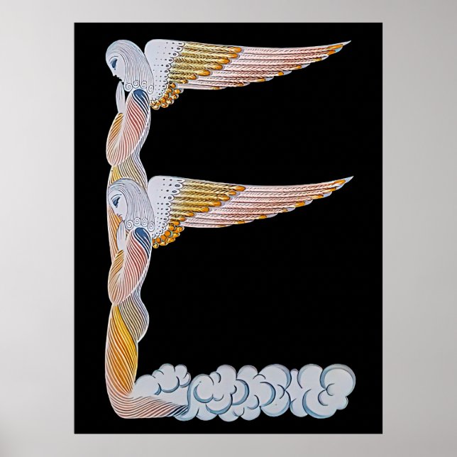 Póster Erté - La letra E de la suite alfabética, 1976 (Frente)