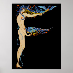 Póster Erté - La letra F de la suite alfabética, 1976