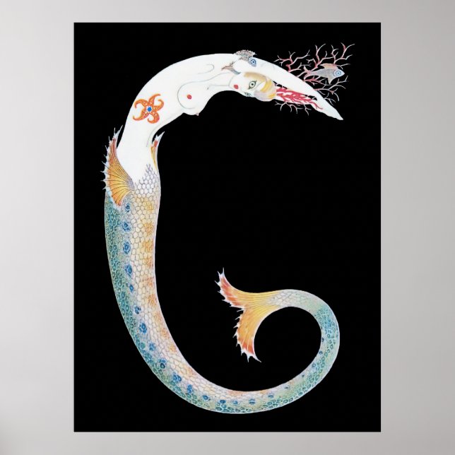 Póster Erté - La letra G de la suite alfabética, 1976 (Frente)