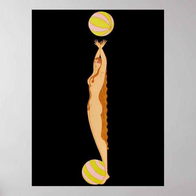 Póster Erté - La letra J de la suite alfabética, 1976 (Frente)