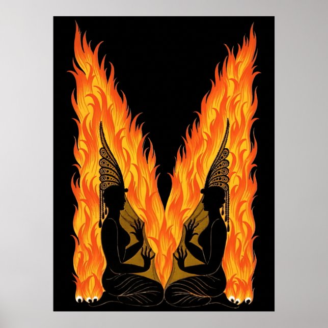 Póster Erté - La letra M de la suite alfabética, 1976 (Frente)