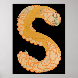 Póster Erté - La letra S de la suite alfabética, 1976