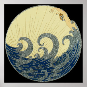 Póster Erté - La Ola [Versión nocturna]