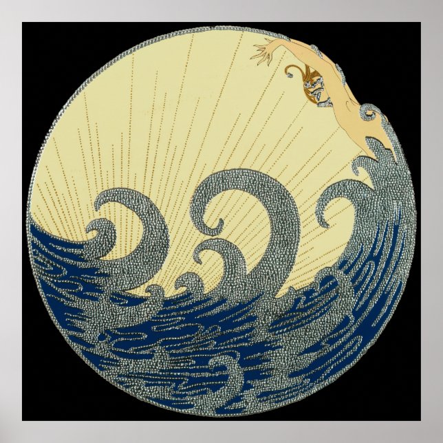 Póster Erté - La Ola [Versión nocturna] (Frente)
