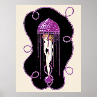Póster Erté - La Preciosa suite de piedra, Amethyst, 1969