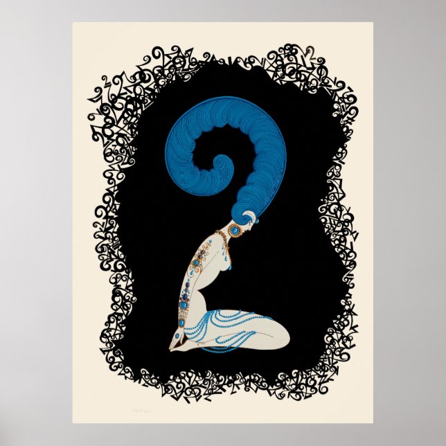 Póster Erté - La Suite Numeral, El Número 2 (Frente)