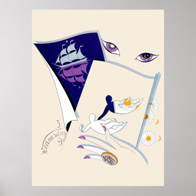 Póster Erté - La suite Zodiac, Gemini (Frente)