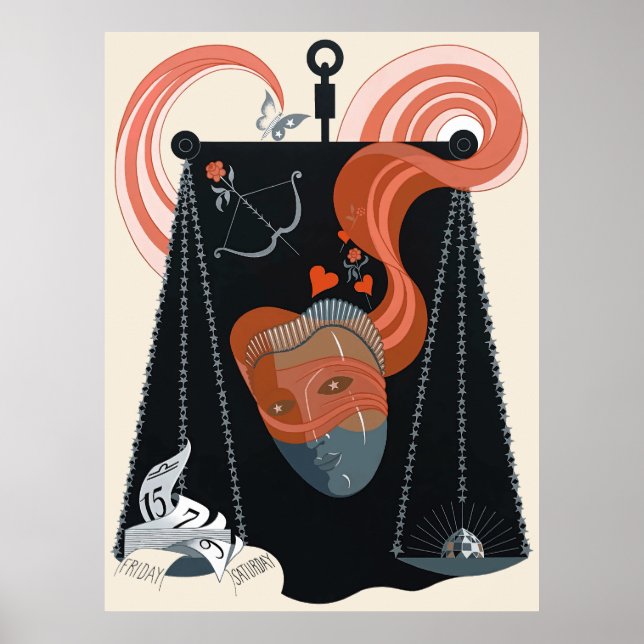 Póster Erté - La suite Zodiac, Libra (Frente)