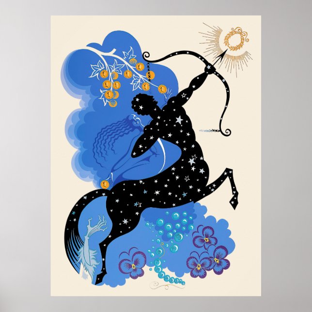Póster Erté - La Suite Zodiac, Sagittarius (Frente)