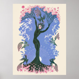 Póster Erté - Las estaciones, primavera, 1970