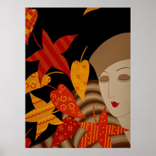 Póster Erté - Las Temporadas, Otoño [Noche]