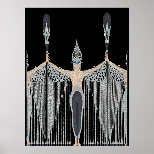 Póster Erté - Les Bijoux de Perle [Negro] (Frente)