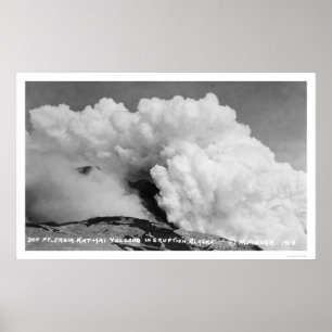 Póster Erupción 1912 del volcán de Katmai