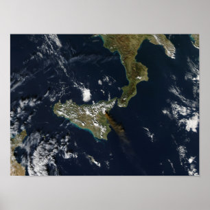 Póster Erupción de Mt el Etna en Sicilia