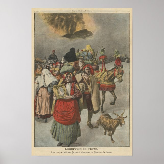 Póster Erupción del monte Etna (Frente)
