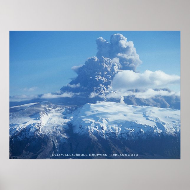 Póster Erupción del volcán islandés (Frente)