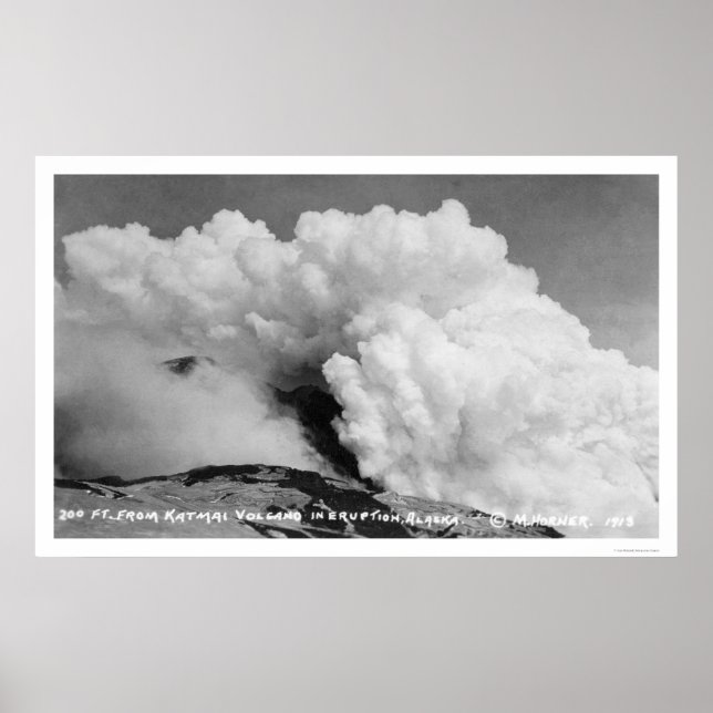 Póster Erupción del volcán Katmai 1912 (Frente)