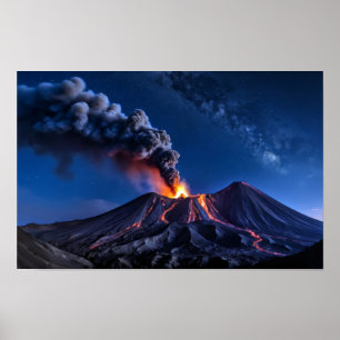Póster Erupción del volcán Naturaleza Paisaje al aire lib