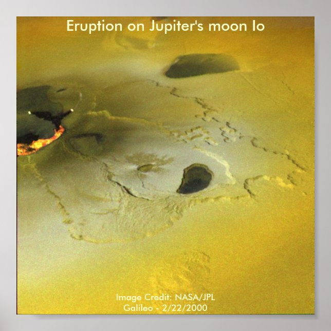 Póster Erupción en la luna Io de Júpiter (Frente)