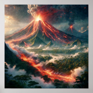 Póster Erupciones volcánicas