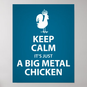 Póster Es apenas un poster metalizado grande del pollo