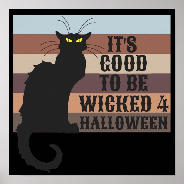 Póster ES BUENO ESTAR MALEADO gato divertido de Halloween (Frente)