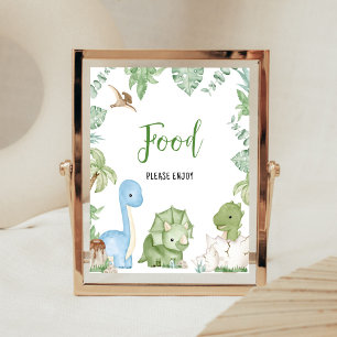 Póster Es comida Baby Shower de un niño dinosaurio