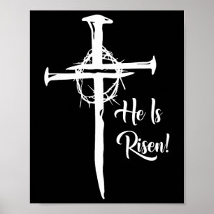Póster Es Cruz De Risen Jesús Religioso Día De Pascua Chr