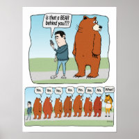 Es curioso que haya un oso detrás de ti