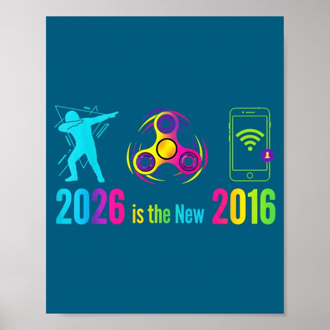 Póster Es Década de Vides Nostálgicas Retro de 2016 (Frente)