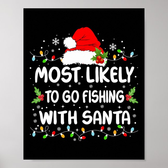 Póster Es Divertido Ir A Pescar Con Santa Christm (Frente)